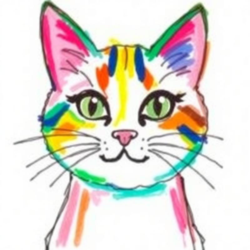 Blossom Kitten original painting by Pixel