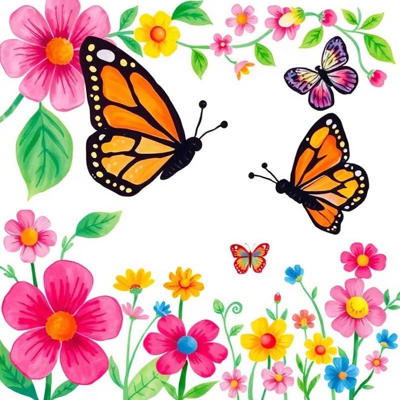 Butterfly Garden original painting by Pixel